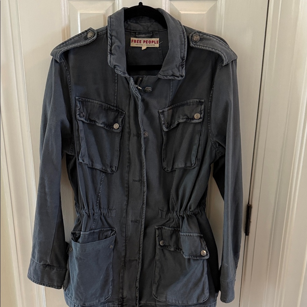 Free People Women's blue gray utility Jacket